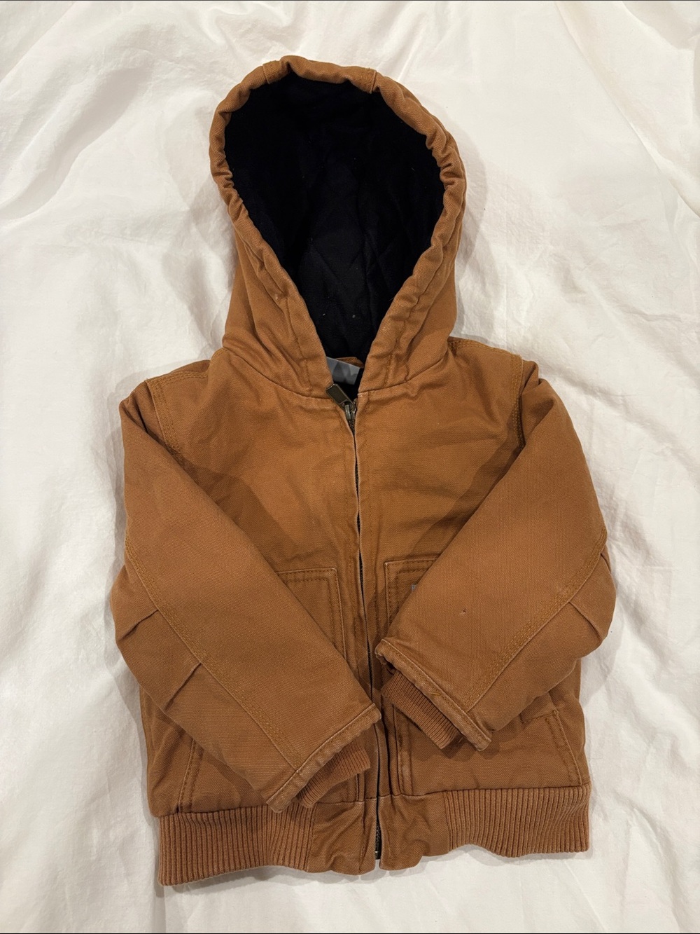 Carhartt Kids Hooded Brown/Tan Workwear Puffer Jacket